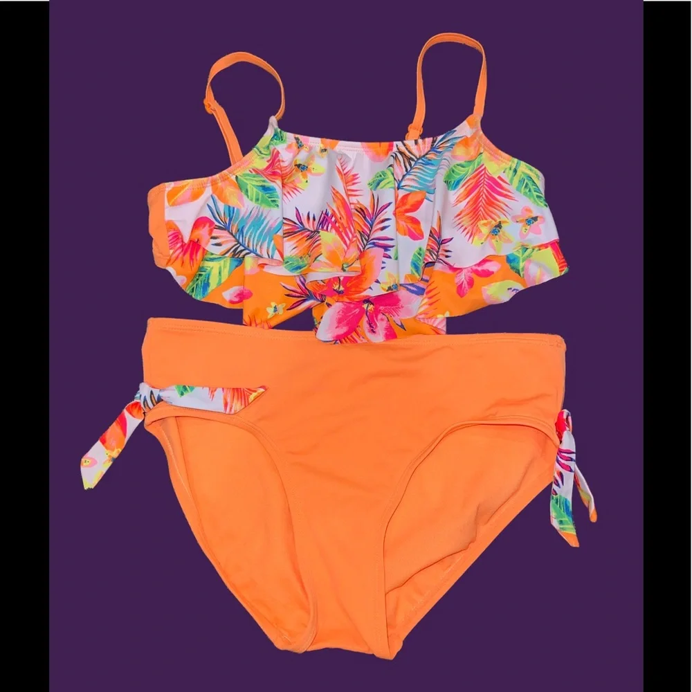 Girls 2 Piece Justice Swimsuit Size 16